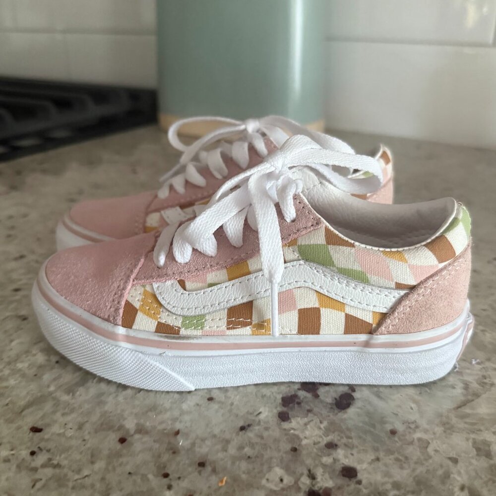 Brand New Vans Little Kids Knu Skool Checkerboard Shoe